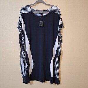 Ashley Stewart Geometric Printed Short Sleeve Blouse‎ Women's Size 14/16